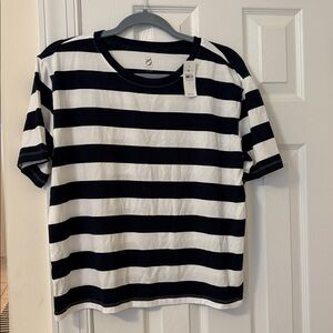 NWT Lou & Grey Soft Navy and White Striped T-Shirt
